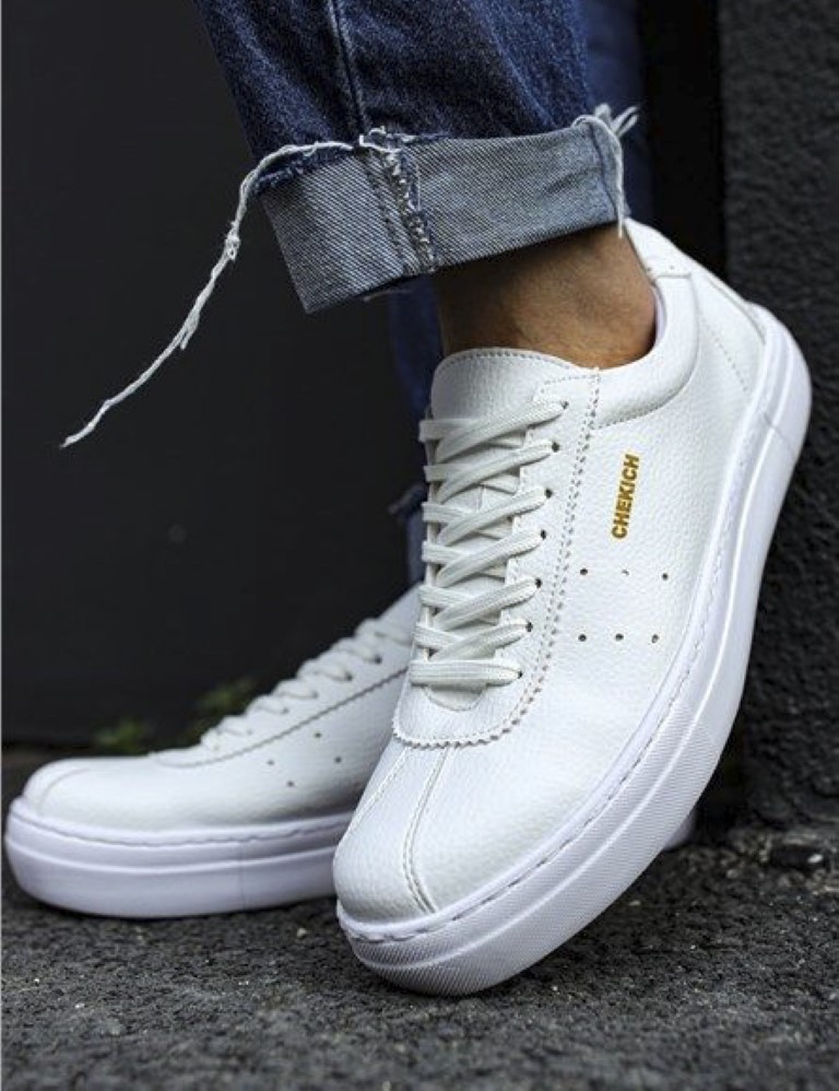 CHEKICH Ανδρικα λευκα Casual Sneakers δερματινη CH163W